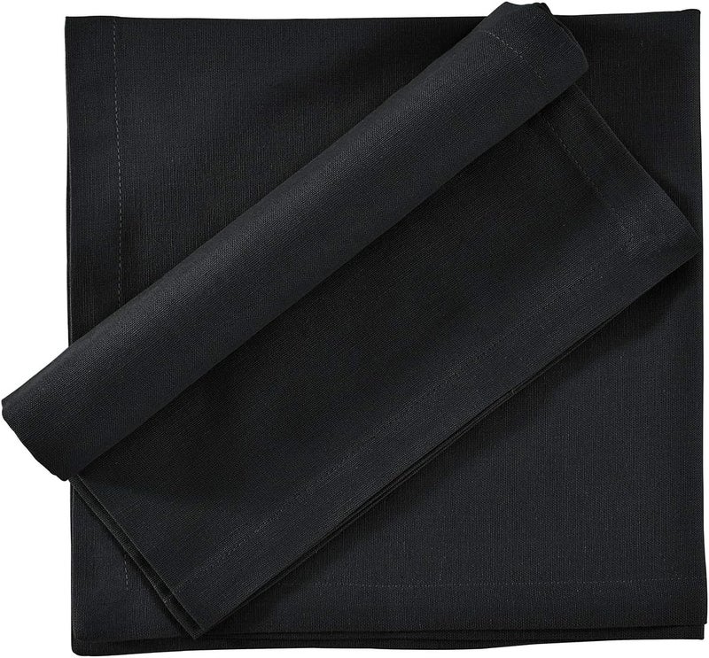 FINGERCRAFT Cloth Napkins Cotton Linen Mitered Corner Soft Durable Washable EcoFriendly Napkins Cloth 12 Pack 18x18 inch Premium Quality for Home Hotel Parties Christmas Wedding Dinner Black - Image 3