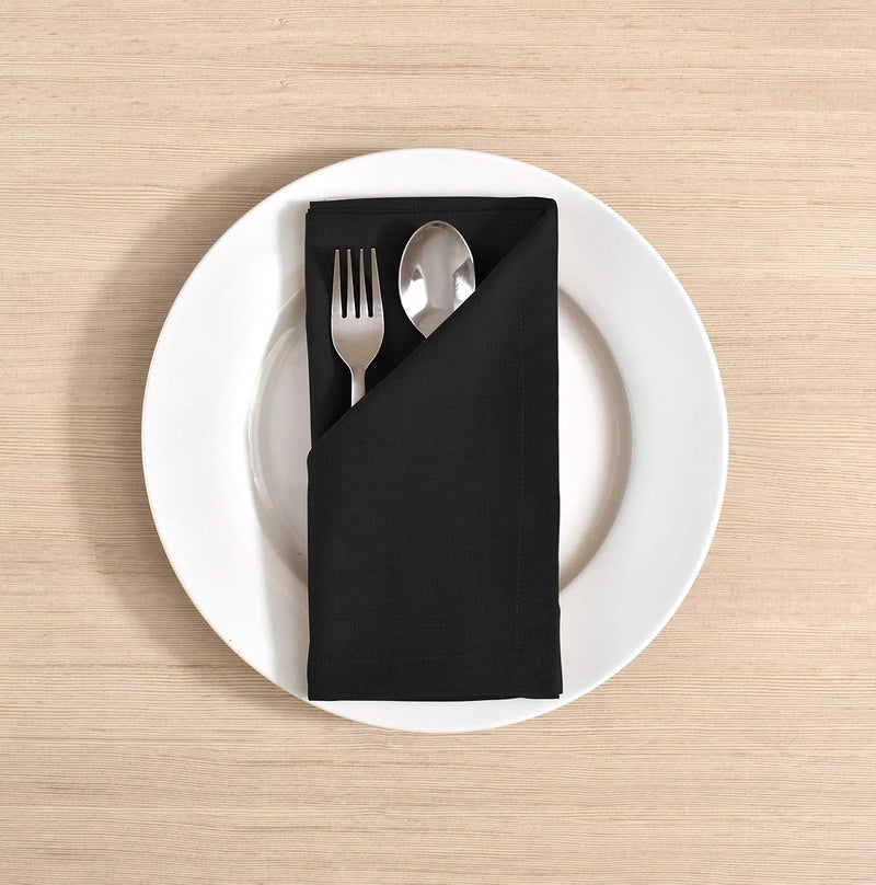 FINGERCRAFT Cloth Napkins Cotton Linen Mitered Corner Soft Durable Washable EcoFriendly Napkins Cloth 12 Pack 18x18 inch Premium Quality for Home Hotel Parties Christmas Wedding Dinner Black - Image 2