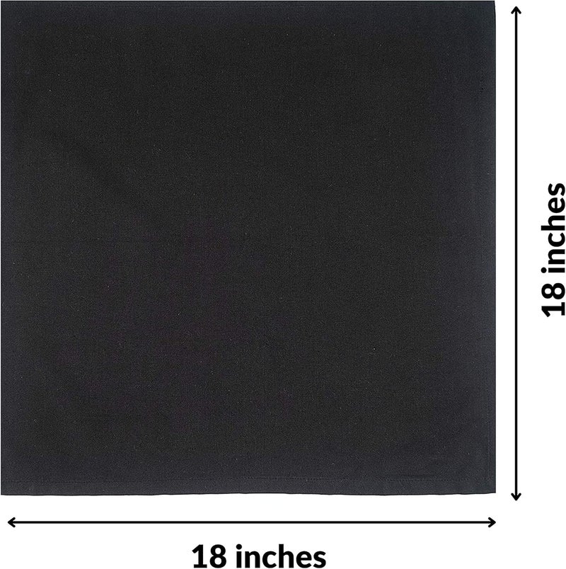FINGERCRAFT Cloth Napkins Cotton Linen Mitered Corner Soft Durable Washable EcoFriendly Napkins Cloth 12 Pack 18x18 inch Premium Quality for Home Hotel Parties Christmas Wedding Dinner Black - Image 5