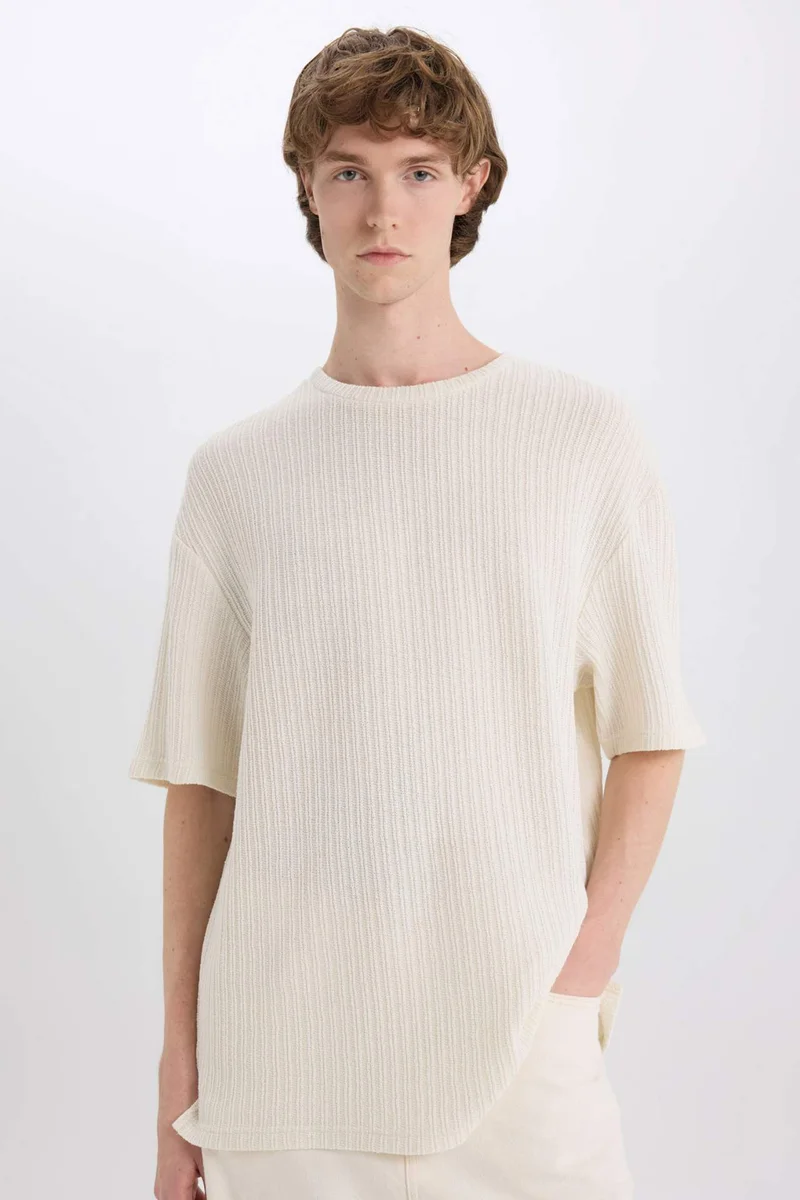 DeFacto Boxy Fit Crew Neck Short Sleeve T-Shirt