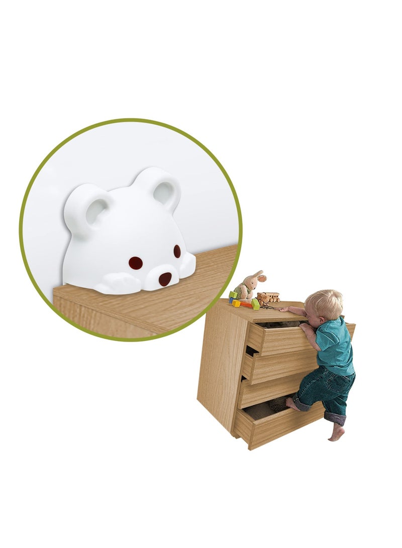 Excefore Cabinet Wall Anchors Protect, 2 Pcs Child Safety Cabinet Locks, Baby Proofing Upgraded Design, Protect Toddler And Pet From Falling Furniture, For Cabinets Drawers Fridge, Easy Installation - Image 1