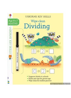 Usborne Key Skills Wipe-Clean Dividing – Reusable Activity Book for Ages 5+, Early Math Practice with Pen, Supports KS1 Learning