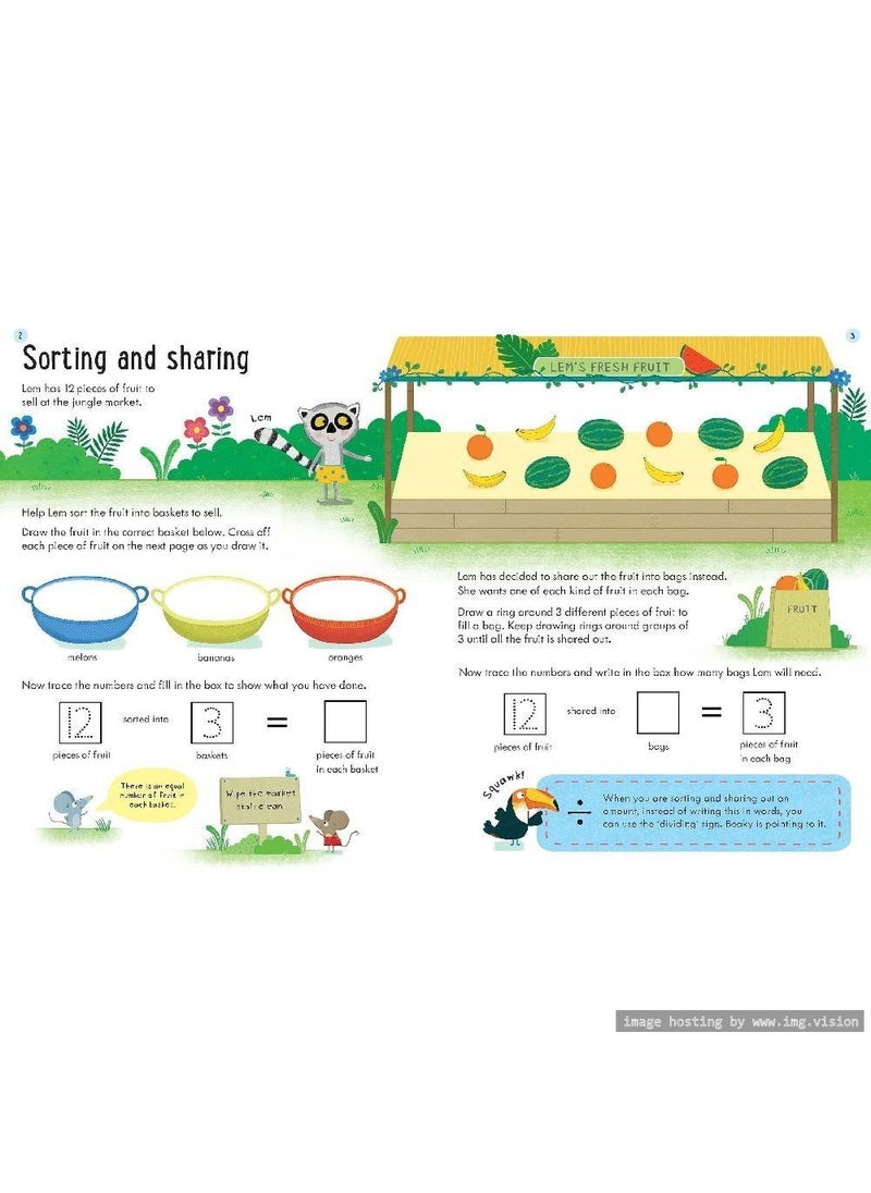 Usborne - Usborne Key Skills Wipe-Clean Dividing – Reusable Activity Book for Ages 5+, Early Math Practice with Pen, Supports KS1 Learning - Image 1
