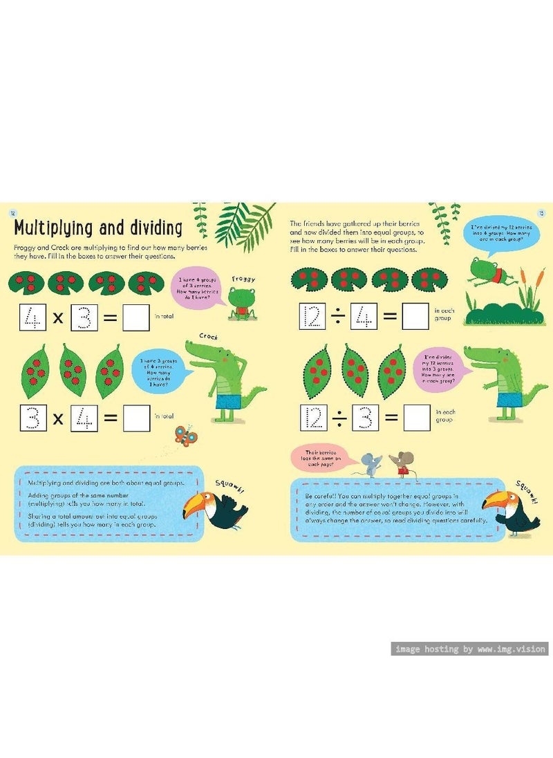 Usborne - Usborne Key Skills Wipe-Clean Dividing – Reusable Activity Book for Ages 5+, Early Math Practice with Pen, Supports KS1 Learning - Image 1