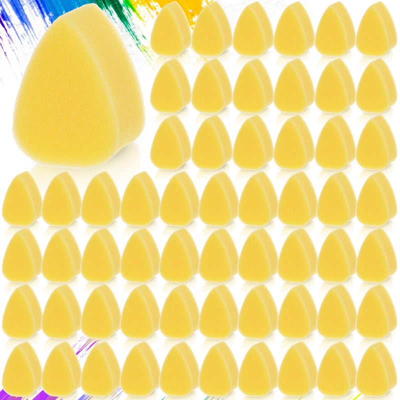 Yinkin 100 Pieces Yellow Face Paint Sponges Oval Petal Face Painting Sponges High Density Bulk Painting Supplies for Adult Art Work and Body Paint Makeup Supplies 236 x 157 x 118 Inches
