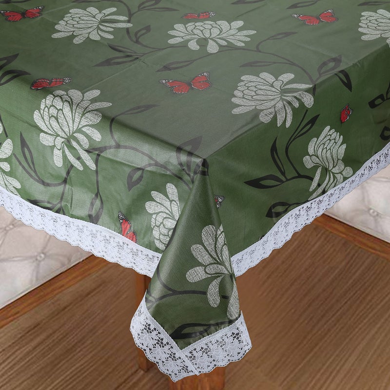 Homerz Premium 8-10 Seater Dining Table Cover, Size 60 x 108 inch Exact, Waterproof and Easy to Clean (Olive Butterfly) - Image 5