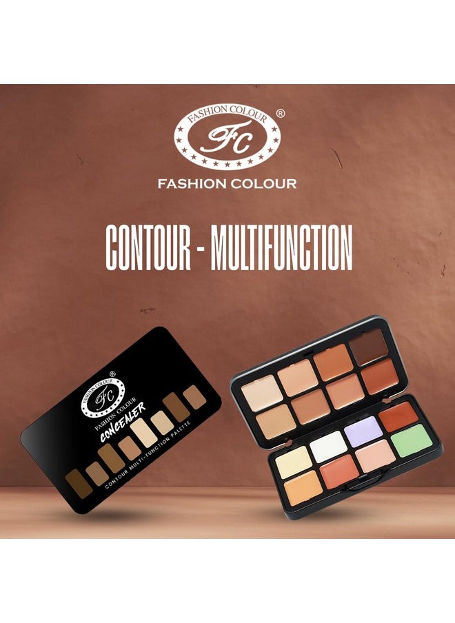 Fashion Colour - Glamorous Full Coverage Concealer Corrector Contour Palette | Creamy Texture Moisturizing & Lasting | Easy To Blend & Lightweight Concealer For Face Makeup (32Gm) - Image 1