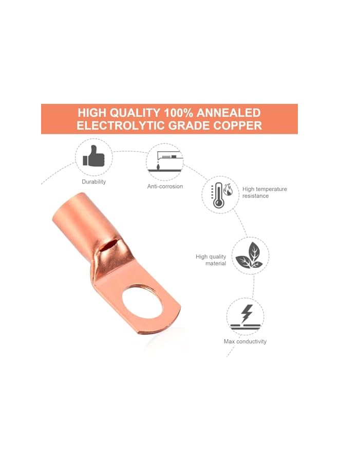 The Bros 60Pcs Copper Ring Lug Terminals Battery Cable Ends Copper Eyelets Terminal Connectors Electrical Wire Cable Crimp Connector SC6-SC25 Set（silver） - Image 3