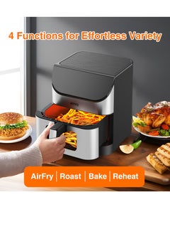 Best Smart  Air Fryer 6L, Stainless Steel  Non Stick Air Fryers with Clear Window and Internal Light, Hot Air Circulation Frying Grilling Fryer for Roast/Bake/ Dehydrate with  Removable Basket - pzsku/Z7C8986A00EFE3704F957Z/45/_/1725285546/489d4cf9-68b7-4abc-84c0-143eaeaf0b38