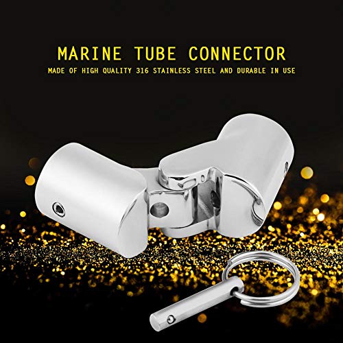 Acouto Boat Rail Stainless Steel Boat Railing Connector Fittings Folding Swivel Coupling Tube Pipe Connector Tube Hinge Tops for Boat Marine Yacht(22mm) - Image 3