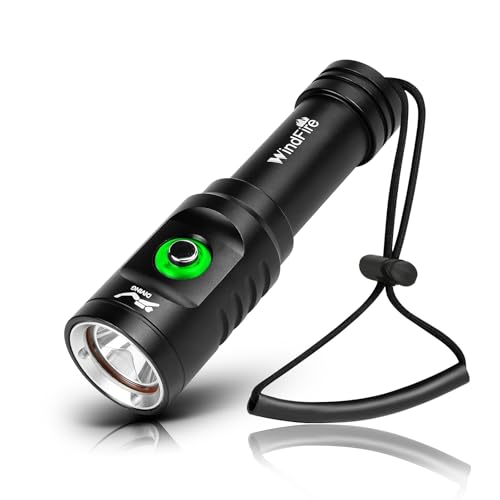 WINDFIRE Dive Light Scuba Diving Flashlight, Super Bright Rechargeable Waterproof Torch with Power Indicator, 3 Modes Underwater Lights, Scuba & Snorkeling Safety Dive Lights for Night Diving - Image 1