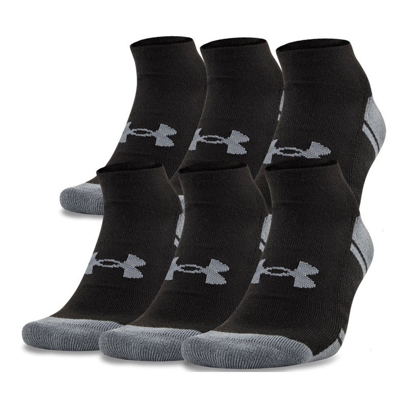 Under Armour Adult Resistor 3.0 No Show Socks, Multipairs , Black/Graphite (6-Pairs) , Medium - Image 1
