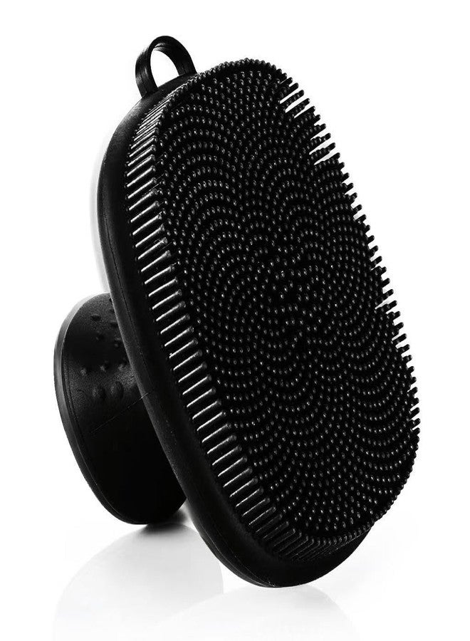 AIG Silicone Face Scrubber Black | Soft Facial Cleansing Brush for Women & Men | Deep Exfoliating, Blackhead Remover & Pore Cleaner | Gentle Silicone Face Wash Brush for Glowing Skin - Reusable & Hygienic - Image 1