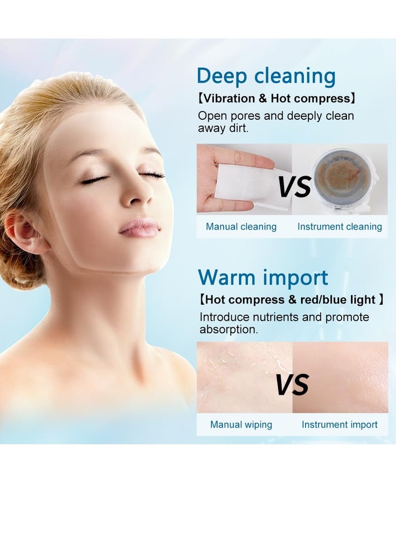 SYOSI جهاز تدليك الوجه الكهربائي لرفع الوجه علاج الضوء الأحمر للتجاعيد للوجه والرقبة أدوات العناية بالبشرة المضادة للشيخوخة عصا الوجه لتبريد وقوالب دافئة لتنظيف عميق أدوات العناية بالبشرة متعددة الوظائف أبيض مائل للأصفر - Image 2