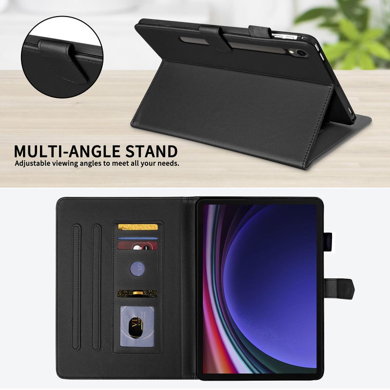 erorex For Samsung Galaxy Tab S10 Fe+ Rhombus Lattice Leather Tablet Case(Black) - Image 3