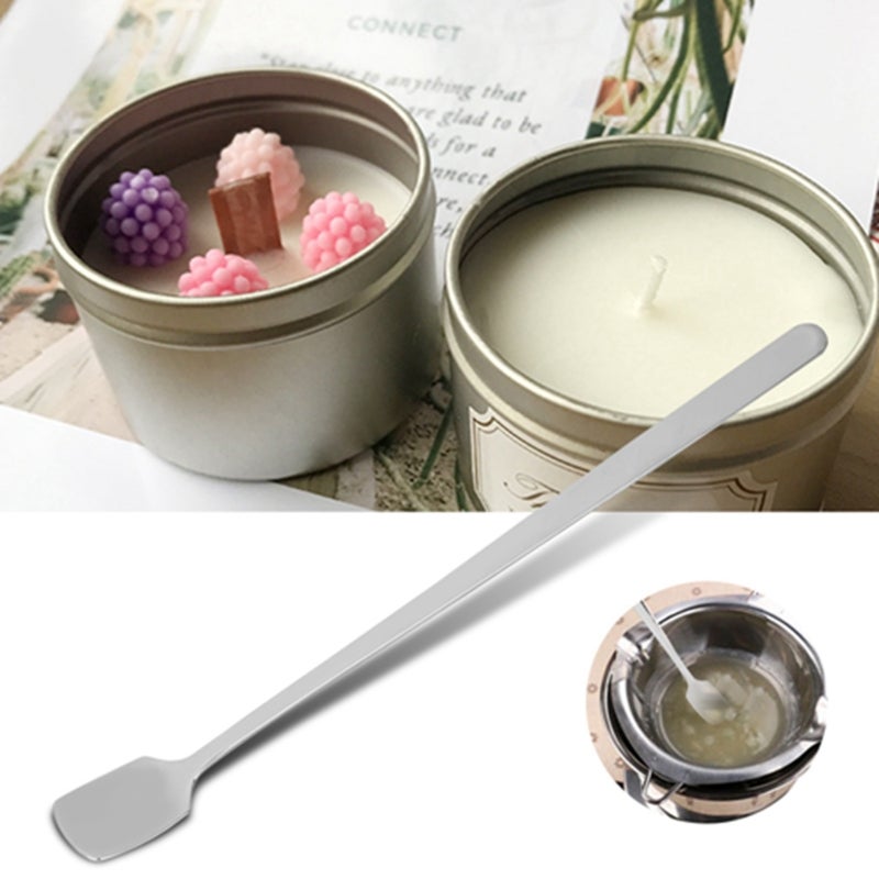 Multifunction Mixing Spoon: Stainless Steel Long Handle - Rust-resistant Reusable - Comfortable Teardrop Shape for Candle Making Coffee Tea Drinks - Image 1