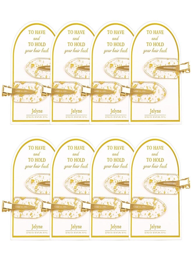 Jelyne 16PCS No Bend Hair Clips and Glitter Gold Bangs Clips - Makeup Ready Hair Setting Kit with Bridesmaid Proposal Gift - Image 1