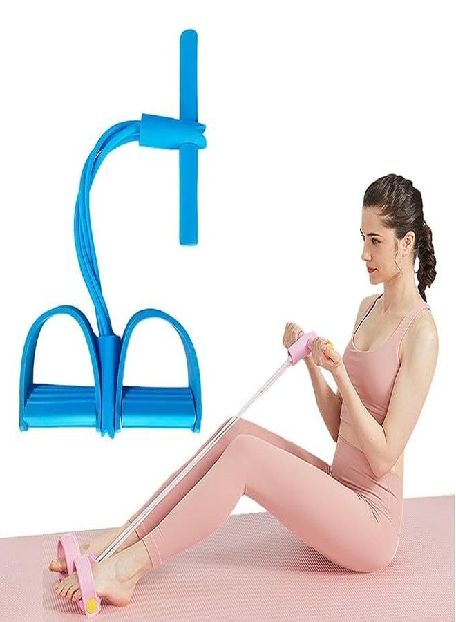JOYOTNA Yoga Pedal Puller Resistance Band for Men & Women, 4 Tube Foot Pedal Exerciser for Tummy, Waist, Arm & Full Body Workout, Stretching & Home Fitness Equipment - Image 1