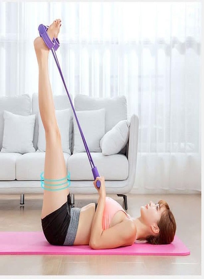 JOYOTNA Yoga Pedal Puller Resistance Band for Men & Women, 4 Tube Foot Pedal Exerciser for Tummy, Waist, Arm & Full Body Workout, Stretching & Home Fitness Equipment - Image 3