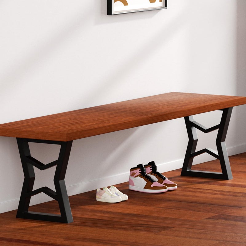 AISISIS Metal Coffee Table Legs16 H DIY Black Metal Legs for BenchSet of 2 Modern Industrial Style