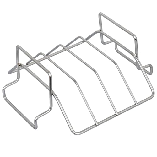 Burly grill Rib Rack for Big Green Egg, Stainless Steel BBQ Rib Racks for Grilling and Smoking Dual-Purpose Turkey Roaster Rack for Pit Boss, BGE and Kamado Joe, Holds Up to 4 Racks of Ribs - Image 1