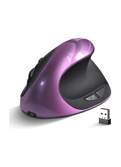Wireless Ergonomic Vertical Mouse, Rechargeable Small Vertical Mouse with 6 Buttons 3 Adjustable 800/1200/1600 DPI for Laptop,Desktop,PC, MacBook (Purple)C