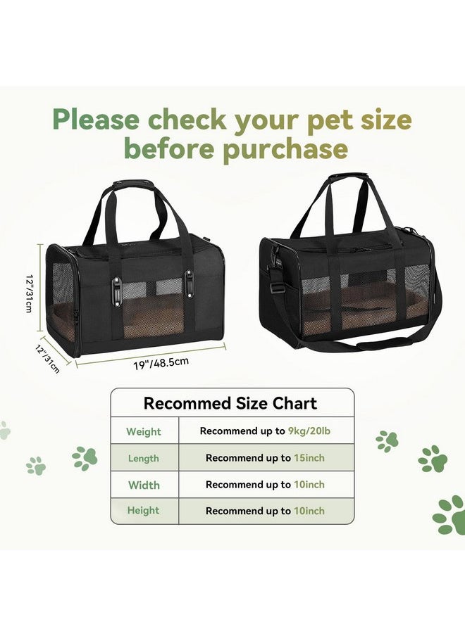 Petsfit Petsfit 19x12x12 Pet Carrier for Large Cats (up to 20 lbs), Soft-Sided Small Dog Travel Carrier, Upgraded with Patented Buckle and Soft Padding, Ideal for Car Road Trips,Black  - Image 2