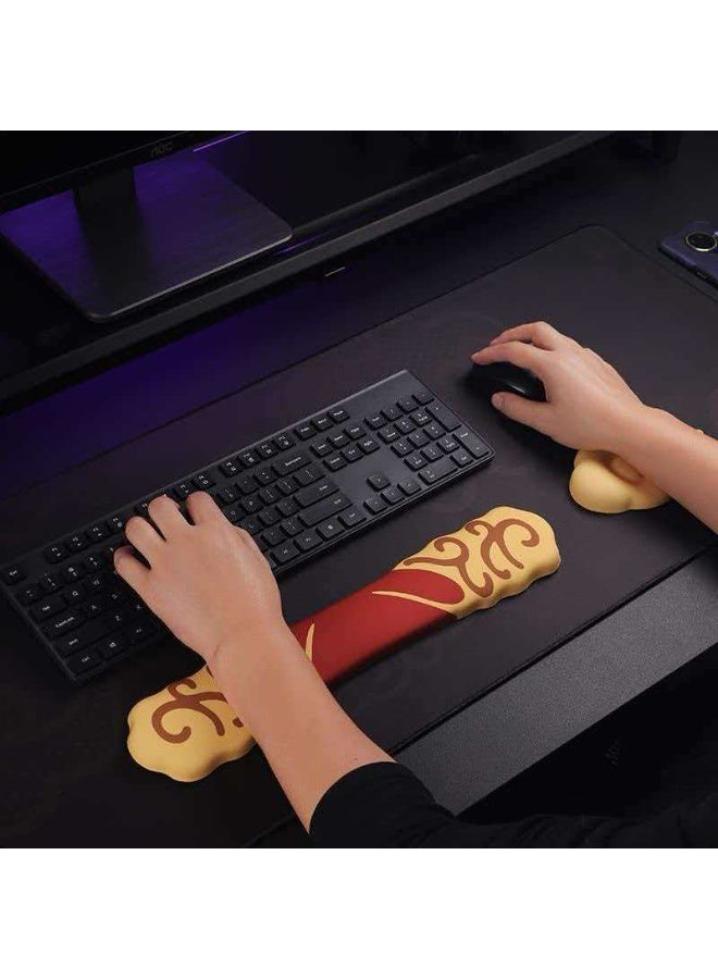 Cloud Wrist Rest Set, Monkey King Keyboard Palm Rest + Cloud Mouse Wrist Cushion, Slow Rebound Silicone Support For Office Gaming - Image 2