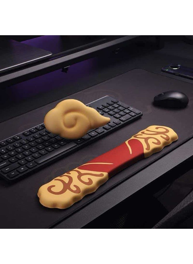 Cloud Wrist Rest Set, Monkey King Keyboard Palm Rest + Cloud Mouse Wrist Cushion, Slow Rebound Silicone Support For Office Gaming - Image 4
