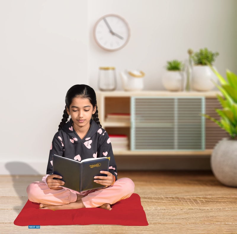 NEXTGO Floor Mat Puja Aasan 2Feet x 2Feet | Velvet Makhmal Fabric Microfiber Filling Floor Aasan for Dinner, Puja, Meditation, Garden, Yoga Mat for Home Office Ghar | Pack of 5 Ruby Rate - Image 3