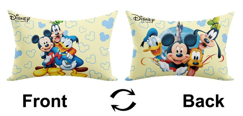 Kuber Industries Soft Throw Inserts with Microfiber Filled, Full Back & Lumbar Support Decorative Pillow with Disney Printed Cover for Sofa Bed Couch & Chairs,16"x24"(Cream)-KUBMART15942, Standard - Image 2
