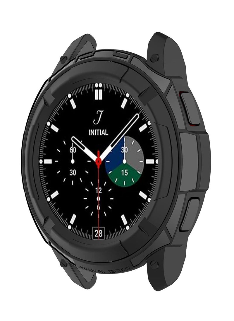 KASTWAVE - Watch Case Cover Compatible with Samsung Galaxy Watch 4, Protector with rotating bezel, Accessories Bezel Ring Frame Protector (46MM, Black) - Image 1