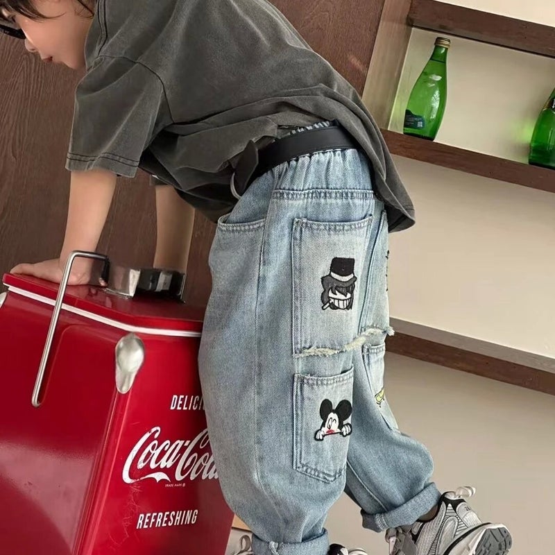 Boys Jeans All-Match Fashion 2025 Spring New Korean Casual Children'S Trousers Trendy Jeans - Image 3