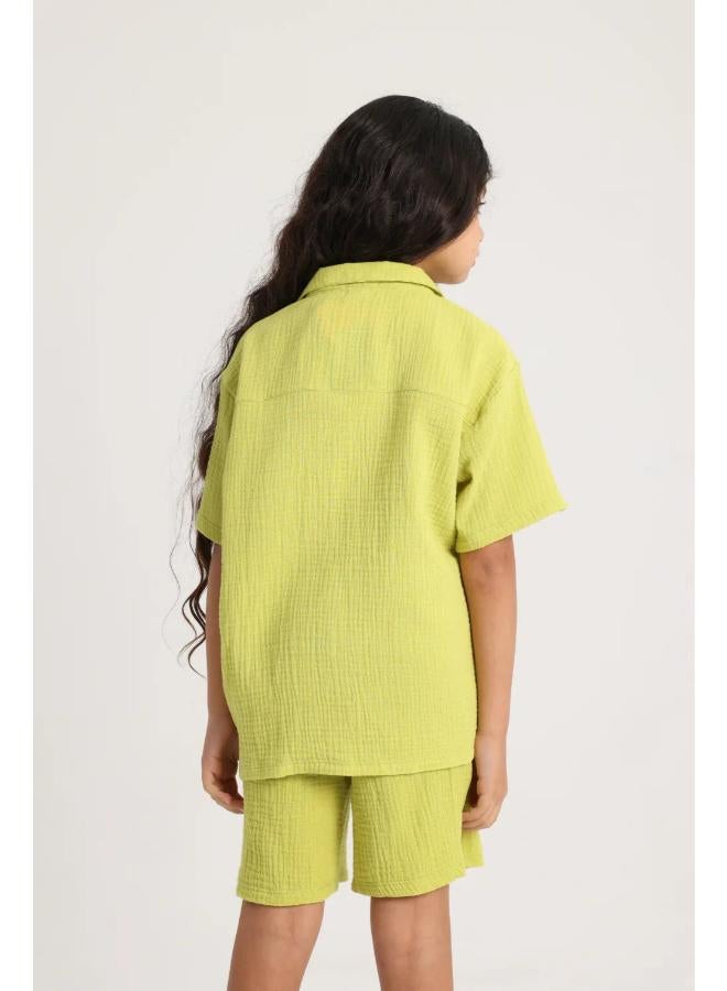 playmore Unisex Kids Light Green Cotton Outfit Set - Image 2