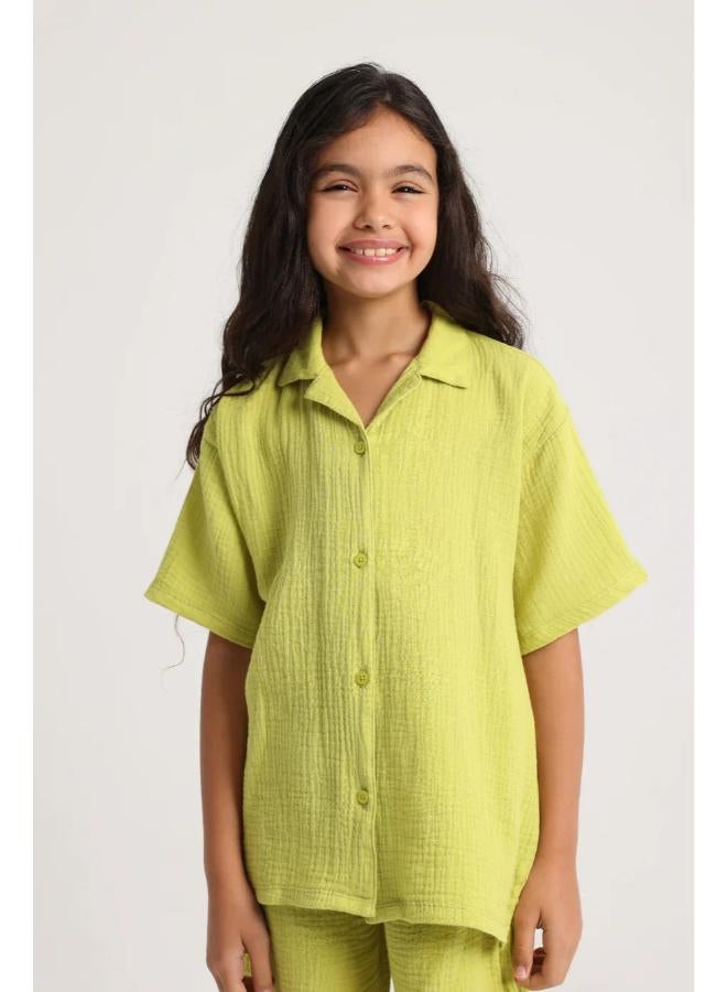 playmore Unisex Kids Light Green Cotton Outfit Set - Image 3