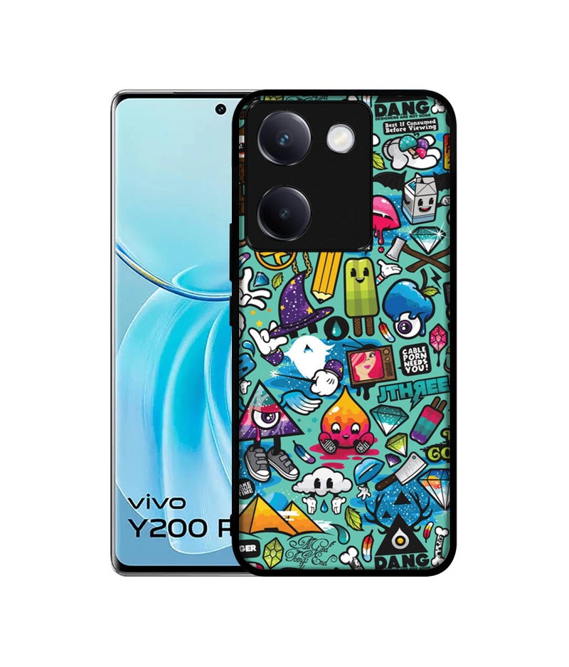 Casotec Crazy Design Premium 2D Printed Metal Back Case Cover for Vivo Y200 Pro 5G / Y300 Plus 5G - Image 1