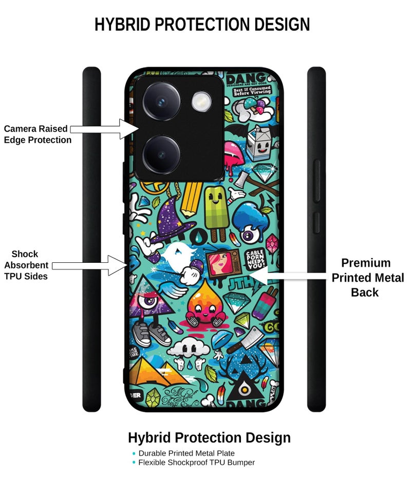 Casotec Crazy Design Premium 2D Printed Metal Back Case Cover for Vivo Y200 Pro 5G / Y300 Plus 5G - Image 3