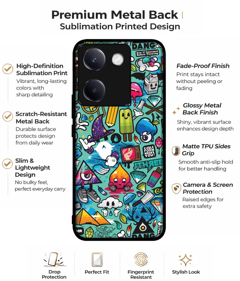 Casotec Crazy Design Premium 2D Printed Metal Back Case Cover for Vivo Y200 Pro 5G / Y300 Plus 5G - Image 2