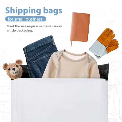 Metronic Poly Mailers 12x15.5 200 Pack White, Medium Size Shipping Bags for Clothing, Strong Self-Seal Mailers Poly Bags Shipping Envelopes, Thick Mailing Bags Package Bags for Small Business in Bulk - Image 4