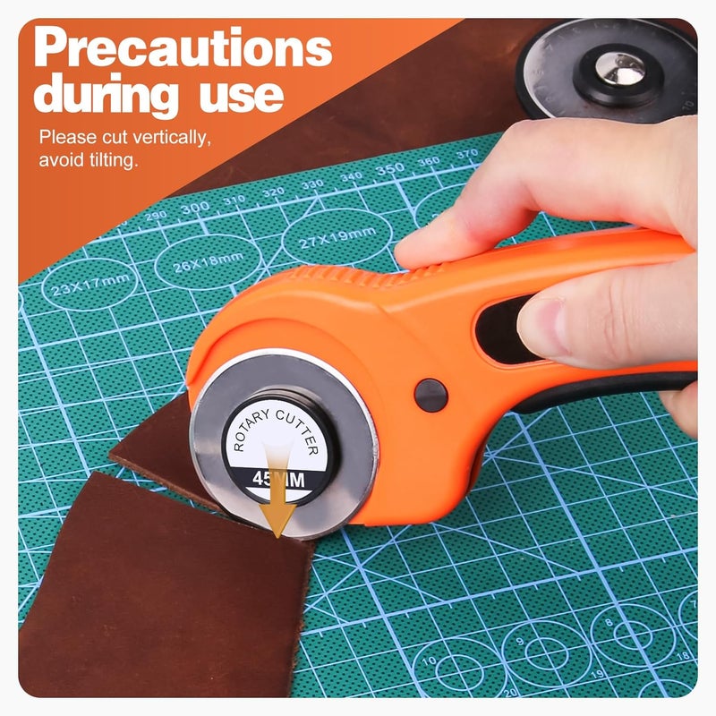 ZMAAGG Rotary Cutter, Professional 45mm Rotary Fabric Cutter, Rotary Cutter for Fabric, Card Paper Sewing Quilting Roller Fabric Cutting Tailor Scissors Tool Dress Clothes Making DIY Tool - Image 4