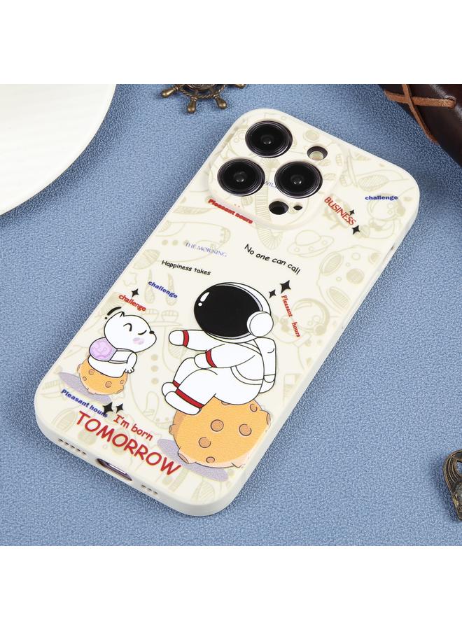 زبون جراب لهاتف iPhone 13 Pro بنمط رائد فضاء من مادة TPU غير اللامعة - Image 2