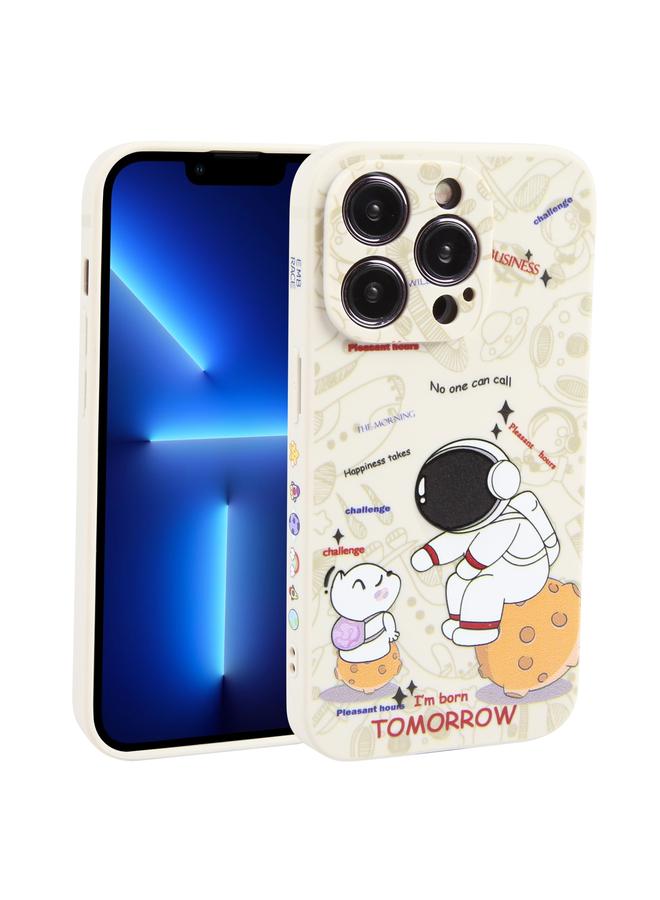 زبون جراب لهاتف iPhone 13 Pro بنمط رائد فضاء من مادة TPU غير اللامعة - Image 1