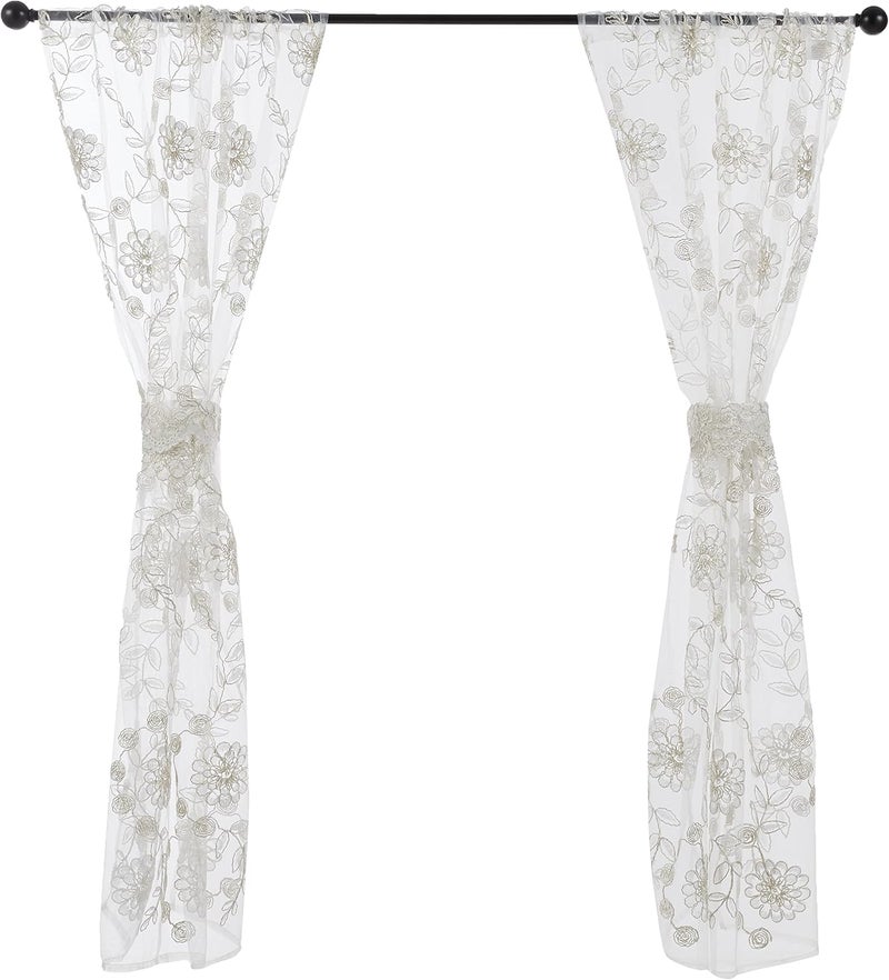 Popular Bath Rose Vine, Window Curtain, Beige-Taupe 54.00" x 36.00" - Image 2
