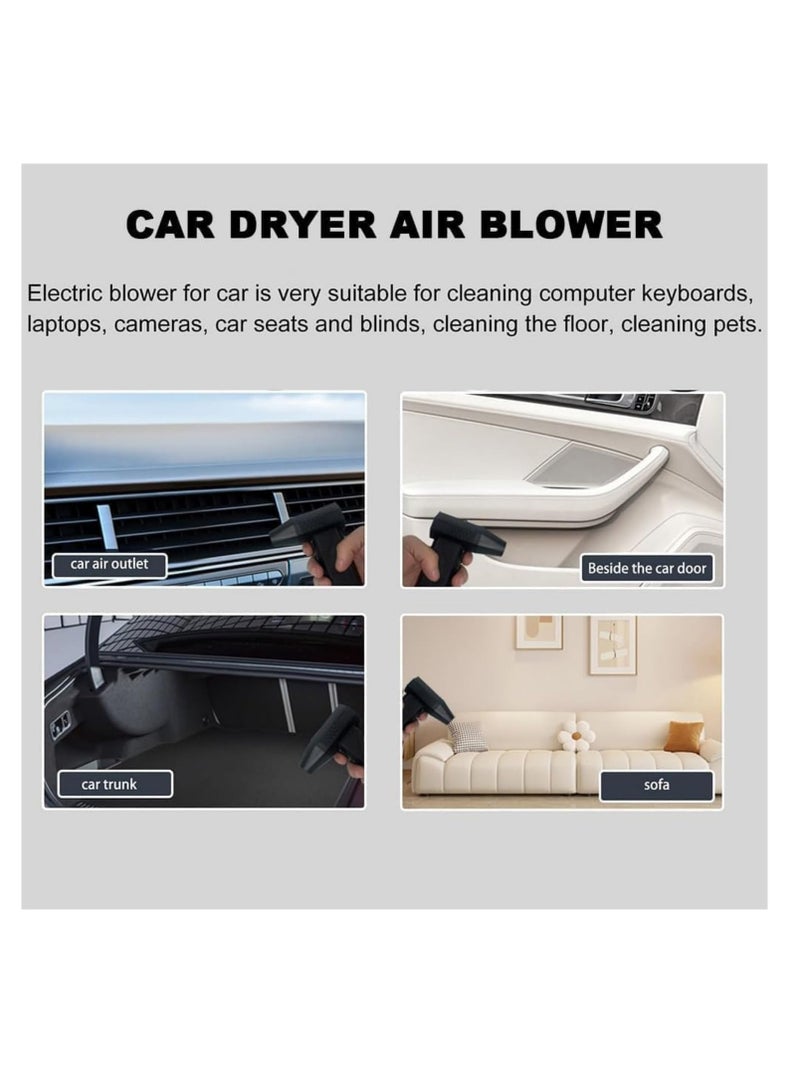 TIGER Portable Cordless Air Blower - Battery Powered Turbo Cleaning and Drying Tool -. Compact, Lightweight Black Air Blower for Home, Car, and Electronics Cleaning - Powerful Air Flow for Quick Drying & Cleaning Tasks - Image 2