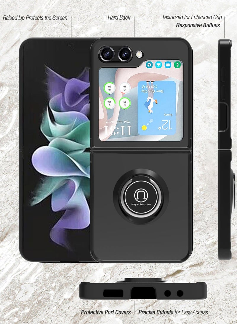 SYOSI Case for Samsung Galaxy Z Flip 5, Shock-Absorption Anti-Scratch Phone Case with Kickstand, Magnetic Car Mounts Supports for Samsung Galaxy Z Flip 5 - Image 3
