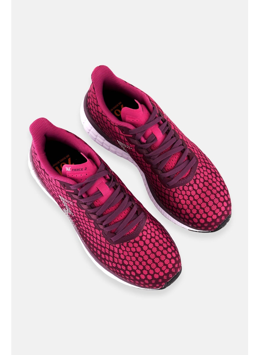 361 Degrees - Women Fierce Lace up Running Shoes, Maroon - Image 1