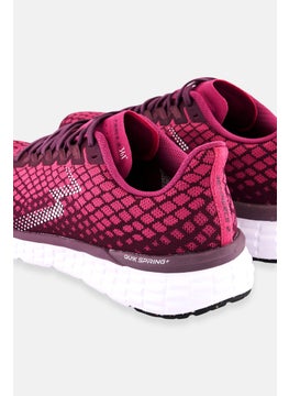 361 Degrees Women Fierce Lace up Running Shoes, Maroon  - Image 2