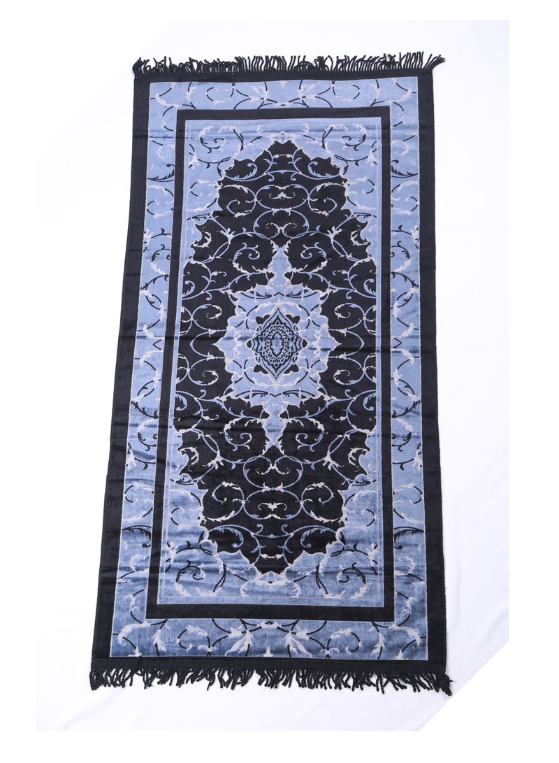 Vitacelli سجادة صلاة إسلامية بجزء علوي مخملي مضاد للانزلاق 614 جرام لكل متر مربع بتصميم جديد سجادة صلاة مبطنة سميكة للرجال والنساء هدية عيد رمضان (140 سم × 70 سم) - Image 1