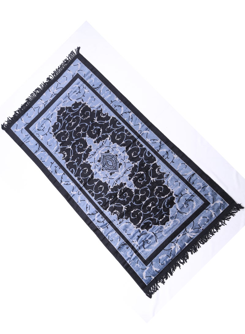 Vitacelli سجادة صلاة إسلامية بجزء علوي مخملي مضاد للانزلاق 614 جرام لكل متر مربع بتصميم جديد سجادة صلاة مبطنة سميكة للرجال والنساء هدية عيد رمضان (140 سم × 70 سم) - Image 3