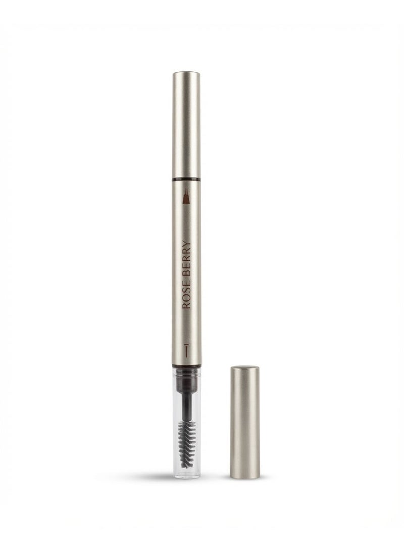 Rose Berry Real Flow Laminating Brow Pen, Eyebrow Pencil with Spoolie Brush, Dual-Ended - Image 2